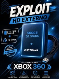 HD EXTERNO 1TB COM JOGOS PARA XBOX 360