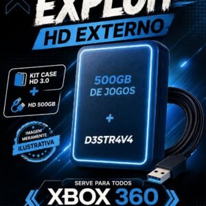 HD EXTERNO 500GB COM JOGOS PARA XBOX 360