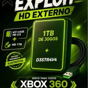 HD EXTERNO 1TB COM JOGOS PARA XBOX 360